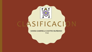 CLASIFICACION
DANNA GABRIELA CASTRO BURBANO
11-6
 