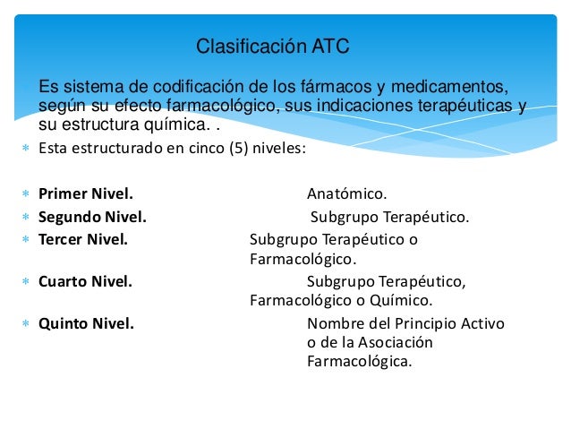 Clasificacion atc Clasificacion atc