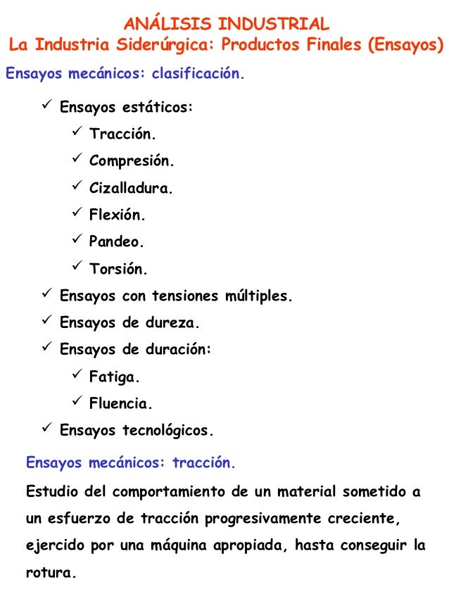 CLASIFICACIÓN DE ENSAYOS PARA MATERIALES