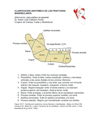 Clasificacion anatomica de las fracturas mandibulares | DOCX
