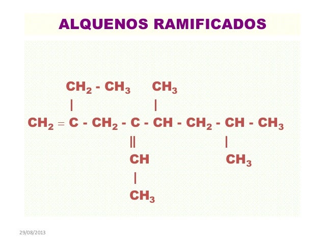 Resultado de imagen para alquenos ramificados definicion