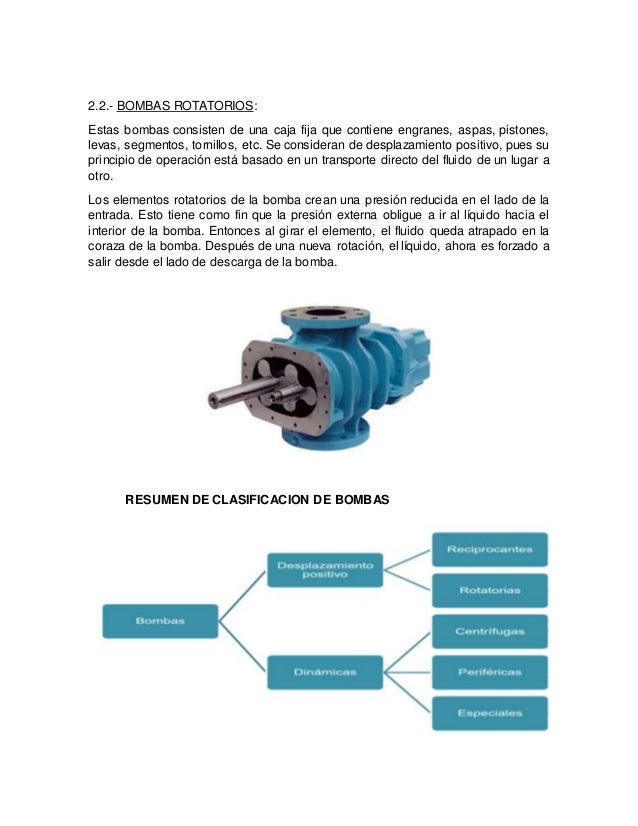 Clasificacion de bombas
