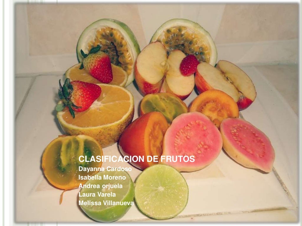 Clasificación de algunos frutos