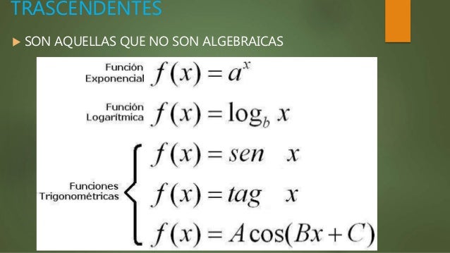 Clasificacion de funciones matematicas