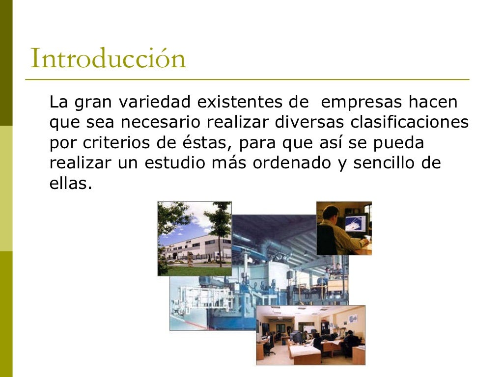 Clasificacion de las empresas