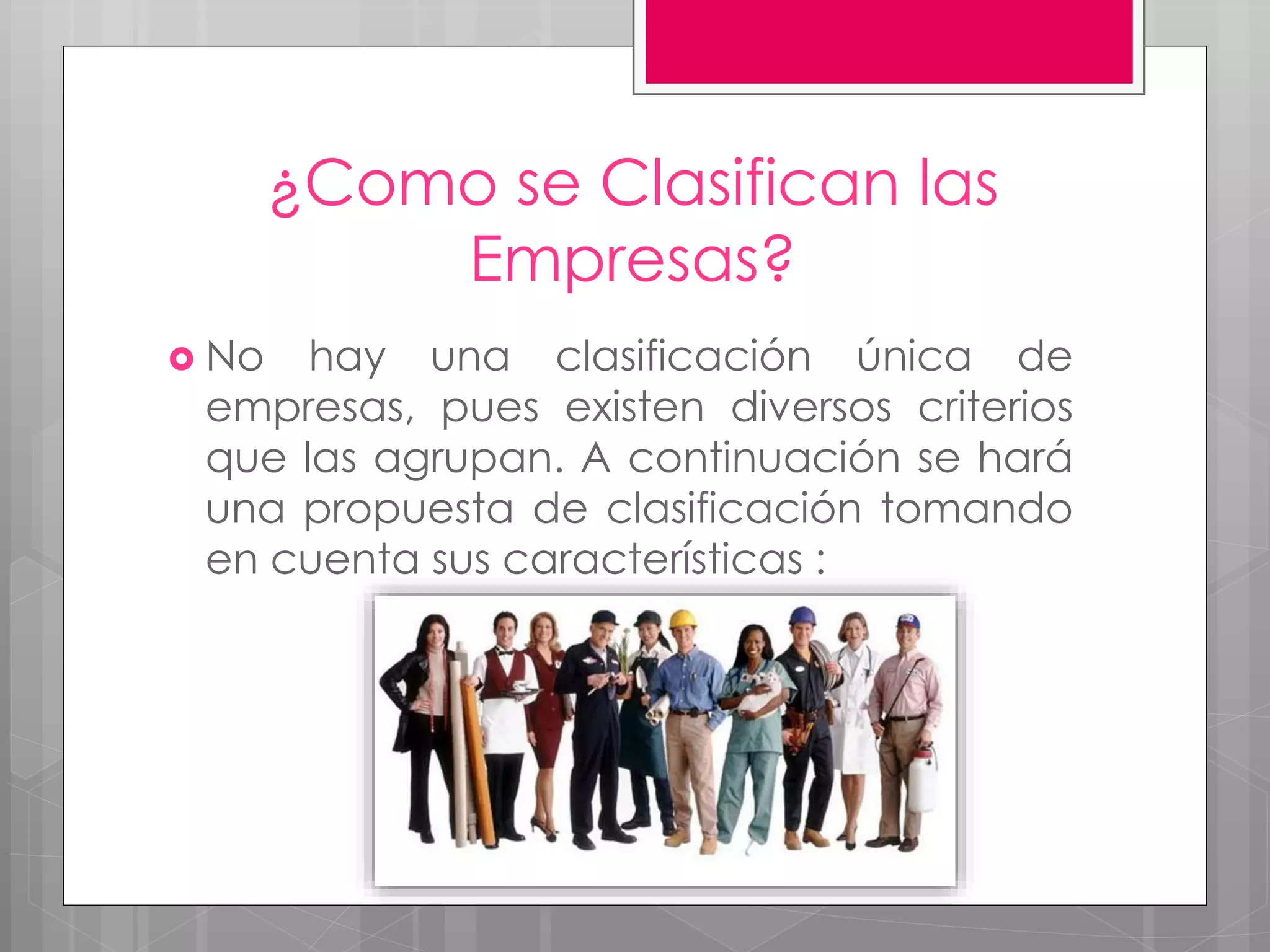 Clasificacion de las empresas | PPTX