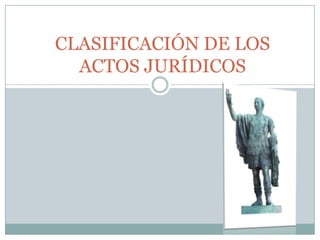 CLASIFICACIÓN DE LOS ACTOS JURÍDICOS 