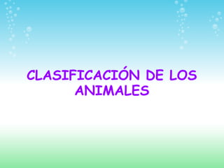 CLASIFICACIÓN DE LOS
ANIMALES
 