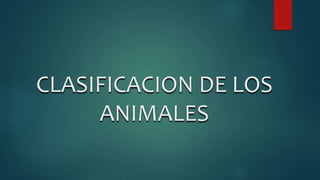 CLASIFICACION DE LOS
ANIMALES
 