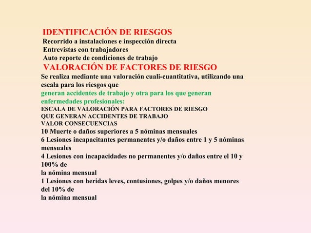 Factores Reeve Clasificacion de los factores de riesgos | PPT