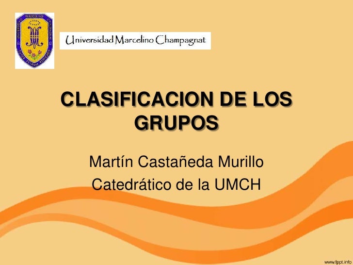 Clasificacion de los grupos