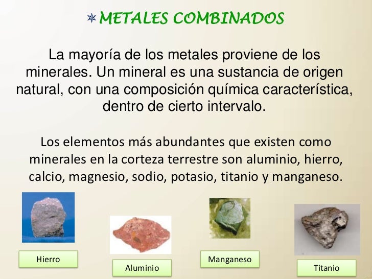 Clasificacion de los metales de acuerdo a su distribución