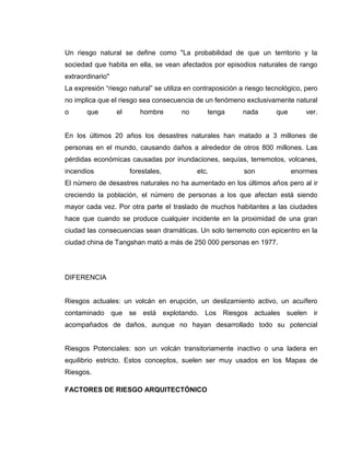 Clasificacion de los riesgos