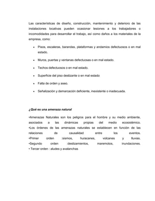 Clasificacion de los riesgos