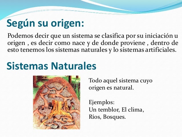 Clasificacion de los sistemas