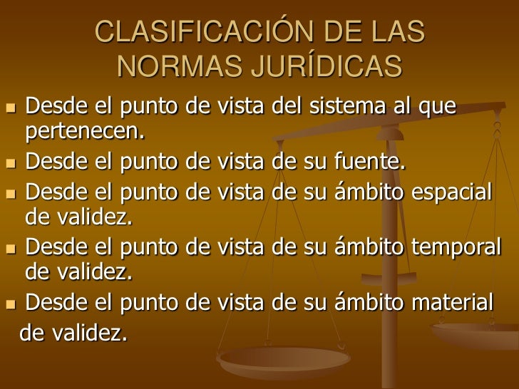 Clasificacion de normas juridica