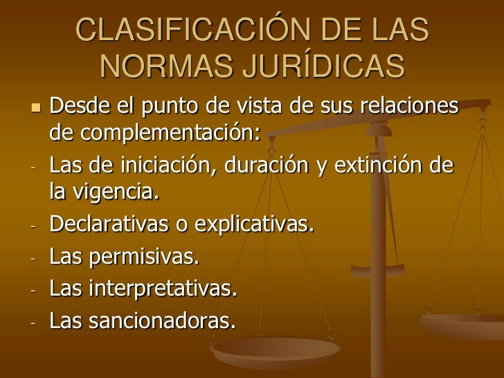 Clasificacion de normas juridica