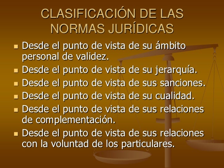 Clasificacion de normas juridica