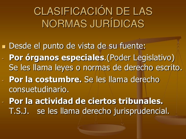 Clasificacion de normas juridica
