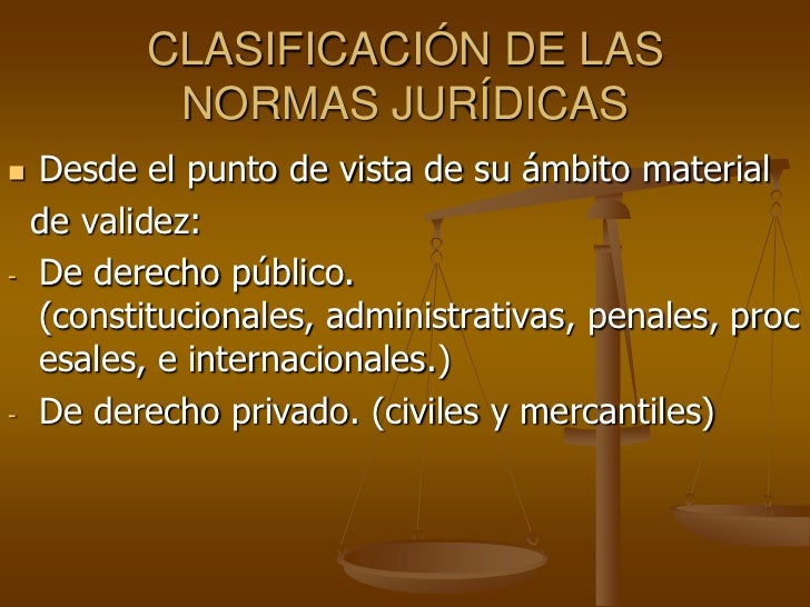 Clasificacion de normas juridica