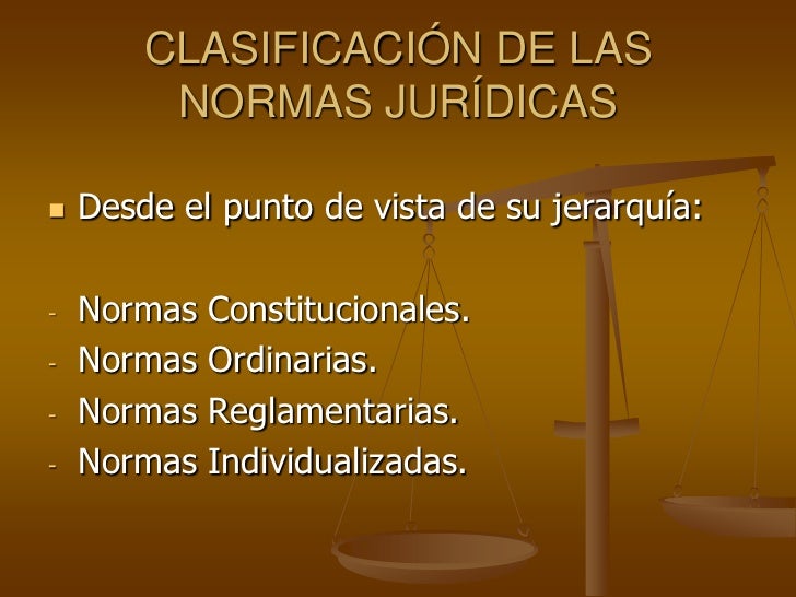 Clasificacion de normas juridica