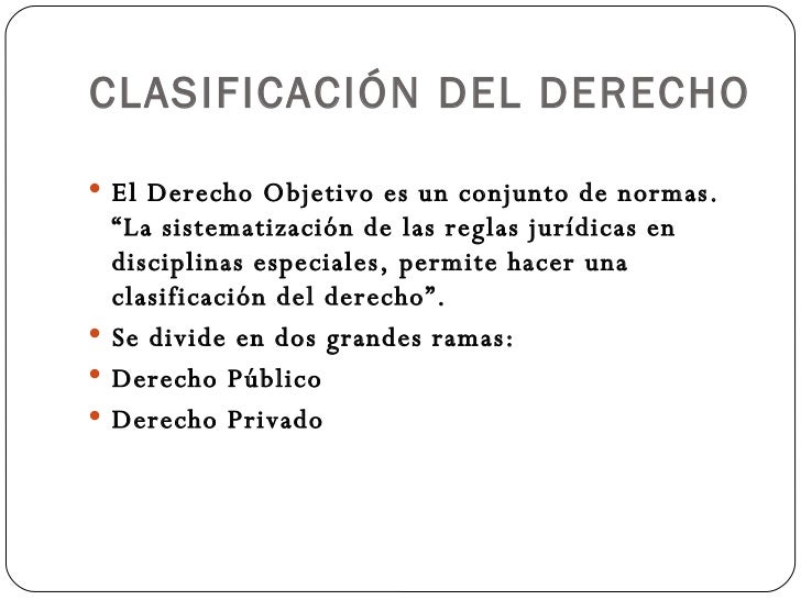 Clasificacion derecho