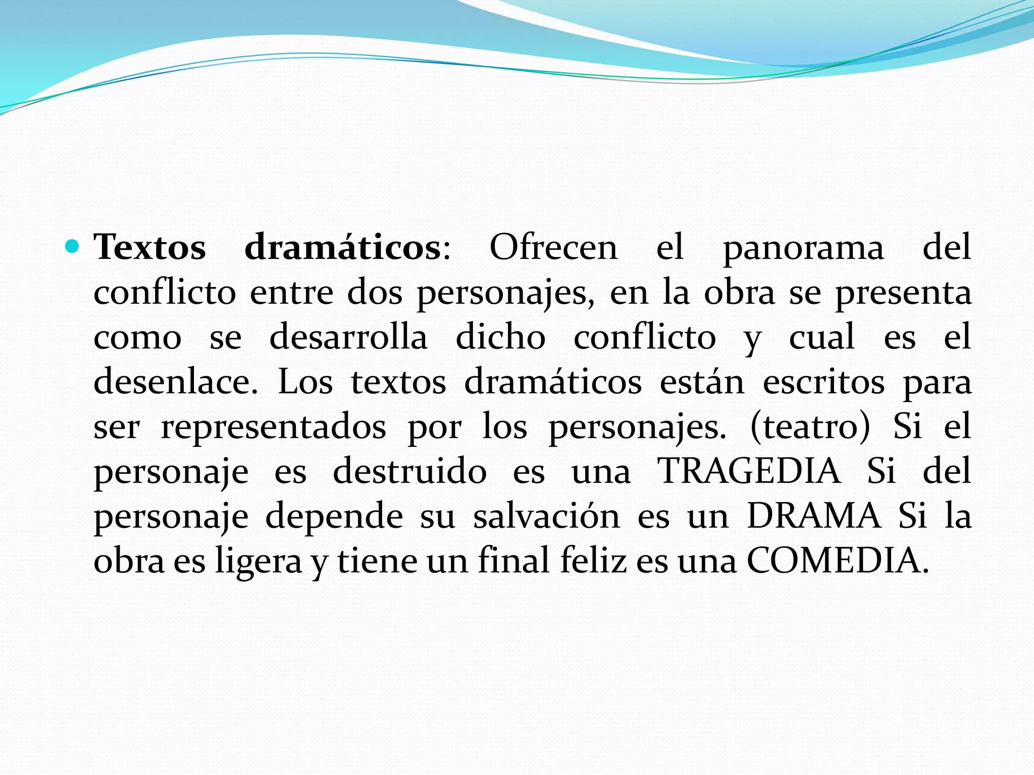 Clasificacion de textos | PPTX | Drama | Genres