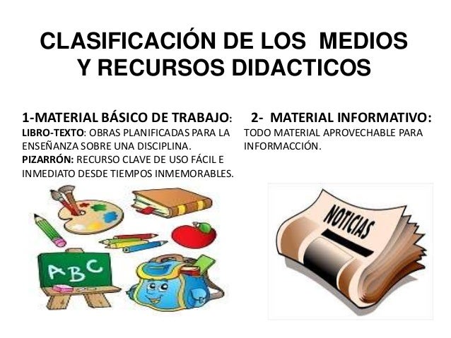 Clasificación De Los Medios Y Recursos Didácticos 2993