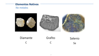 24
No metales
Diamante
C
Grafito
C
Selenio
Se
Elementos Nativos
 