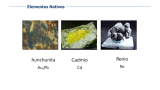 6
hunchunita
Au2Pb
Cadmio
Cd
Renio
Re
Elementos Nativos
 