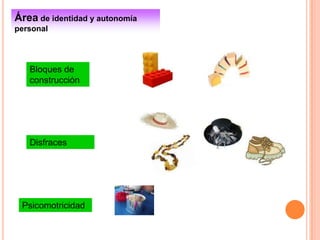 Área de identidad y autonomía
personal
Bloques de
construcción
Disfraces
Psicomotricidad
 