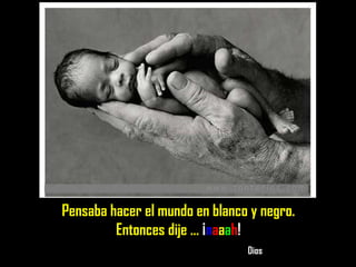 Pensaba hacer el mundo en blanco y negro.  Entonces dije ...  ¡ n a a a h !    Dios 