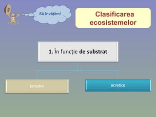 Clasificarea
ecosistemelor
Să învăţăm!
 