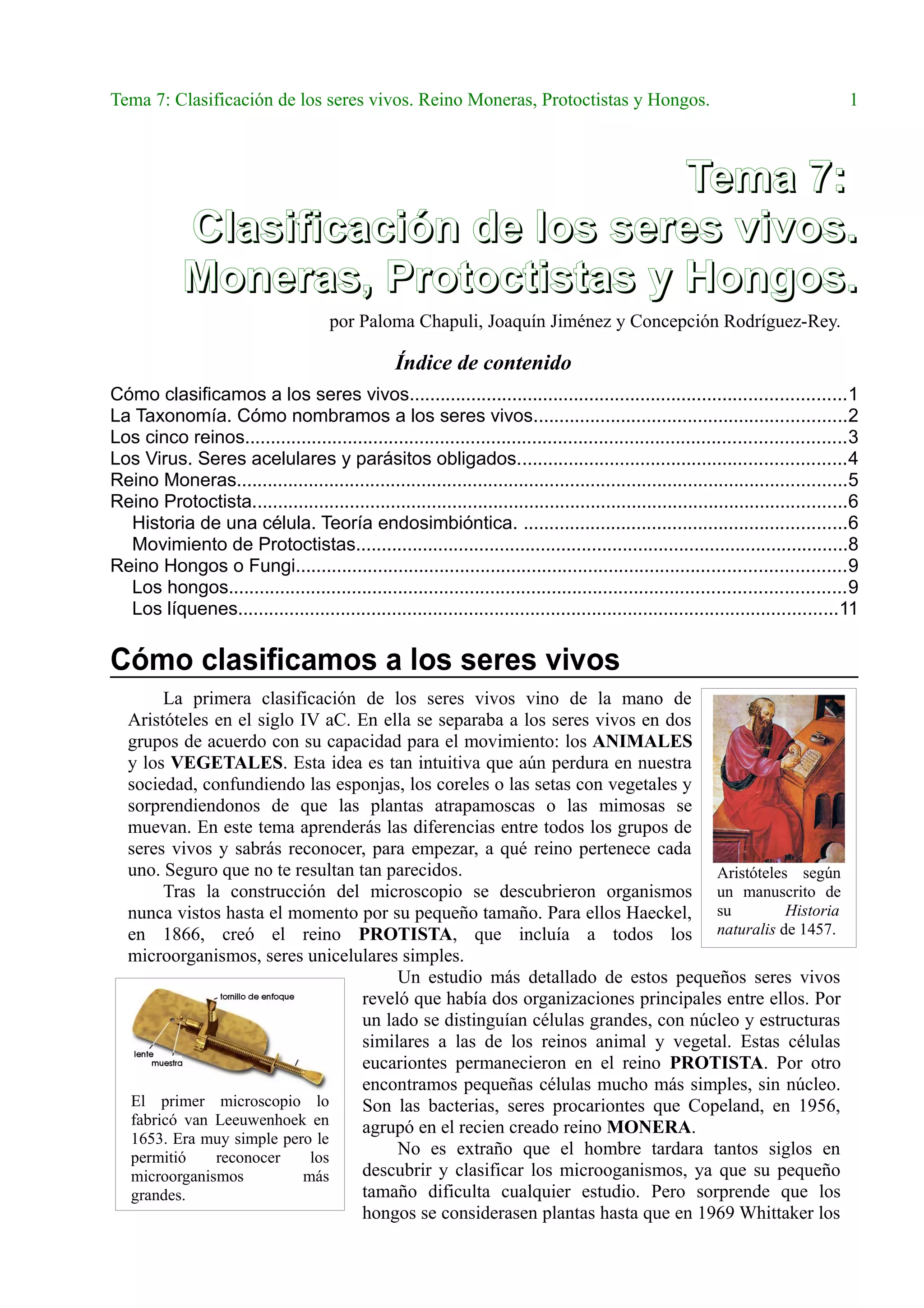 Clasificasion de los seres vivos | PDF