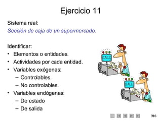 Ejercicio 11 <ul><li>Sistema real: </li></ul><ul><li>Sección de caja de un supermercado. </li></ul><ul><li>Identificar: </...