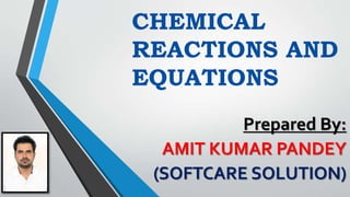 Prepared By:
AMIT KUMAR PANDEY
(SOFTCARE SOLUTION)
CHEMICAL
REACTIONS AND
EQUATIONS
 
