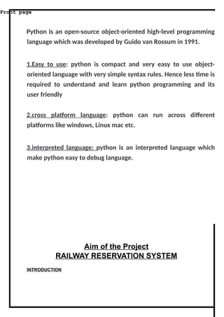 Python Computer Code Railway -Class-12-Project-Railway-Reservation.docx