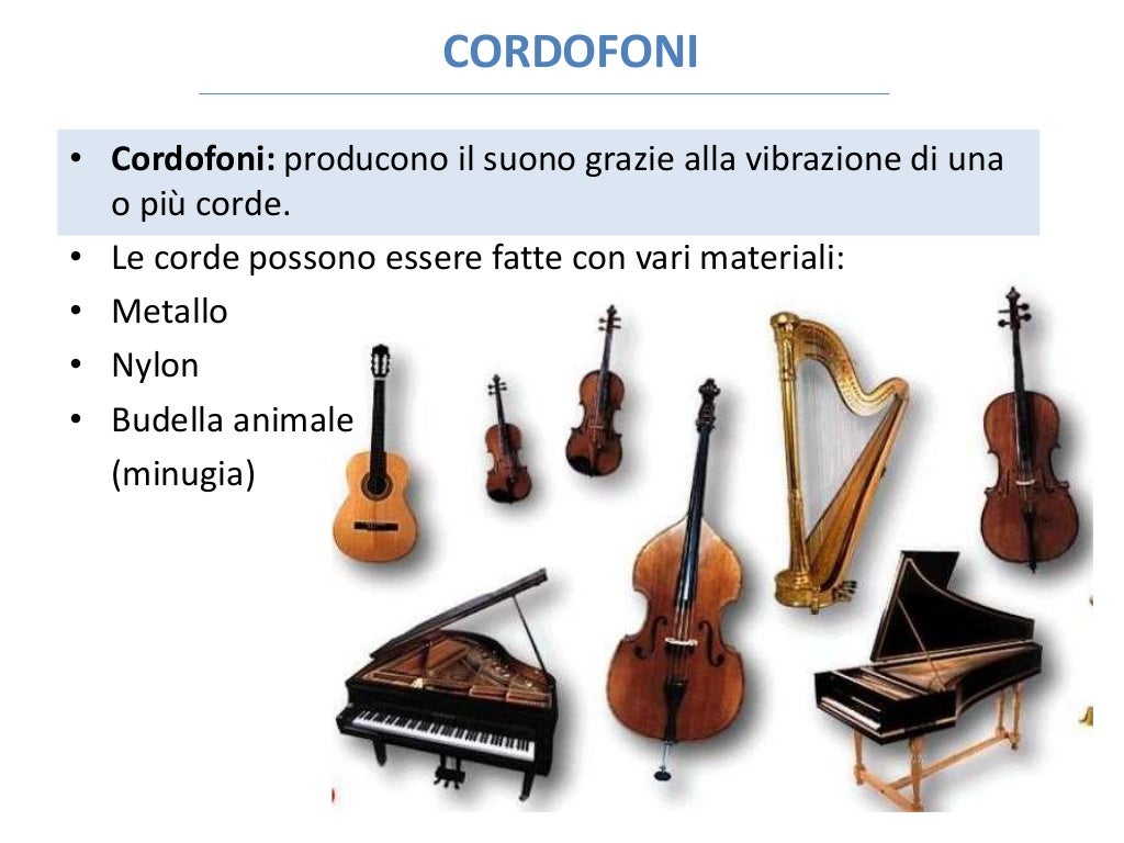 Classificazione strumenti Classificazione strumenti