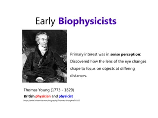 Perceptive Bio A class about Biophysics Introduction and history of biophysicist | PPT