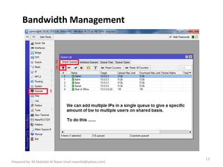 Bandwidth Management
13
Prepared by- M Abdullah Al Naser (mail.naserbd@yahoo.com)
 