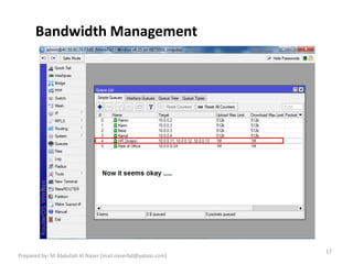Bandwidth Management
17
Prepared by- M Abdullah Al Naser (mail.naserbd@yahoo.com)
 