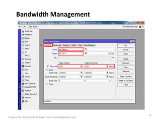 Bandwidth Management
19
Prepared by- M Abdullah Al Naser (mail.naserbd@yahoo.com)
 