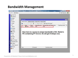 Bandwidth Management
5
Prepared by- M Abdullah Al Naser (mail.naserbd@yahoo.com)
 