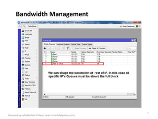 Bandwidth Management
7
Prepared by- M Abdullah Al Naser (mail.naserbd@yahoo.com)
 