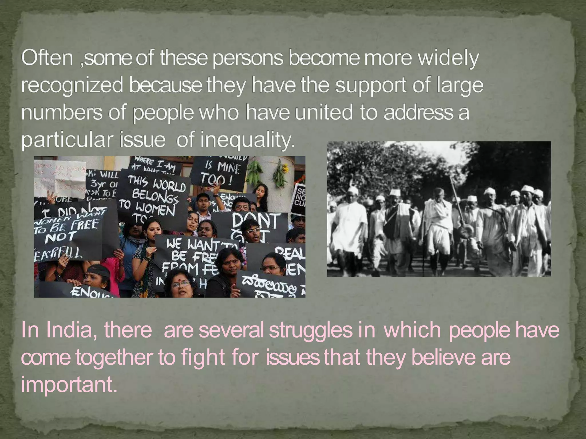 Class 7,civics,struggles for equality PPT