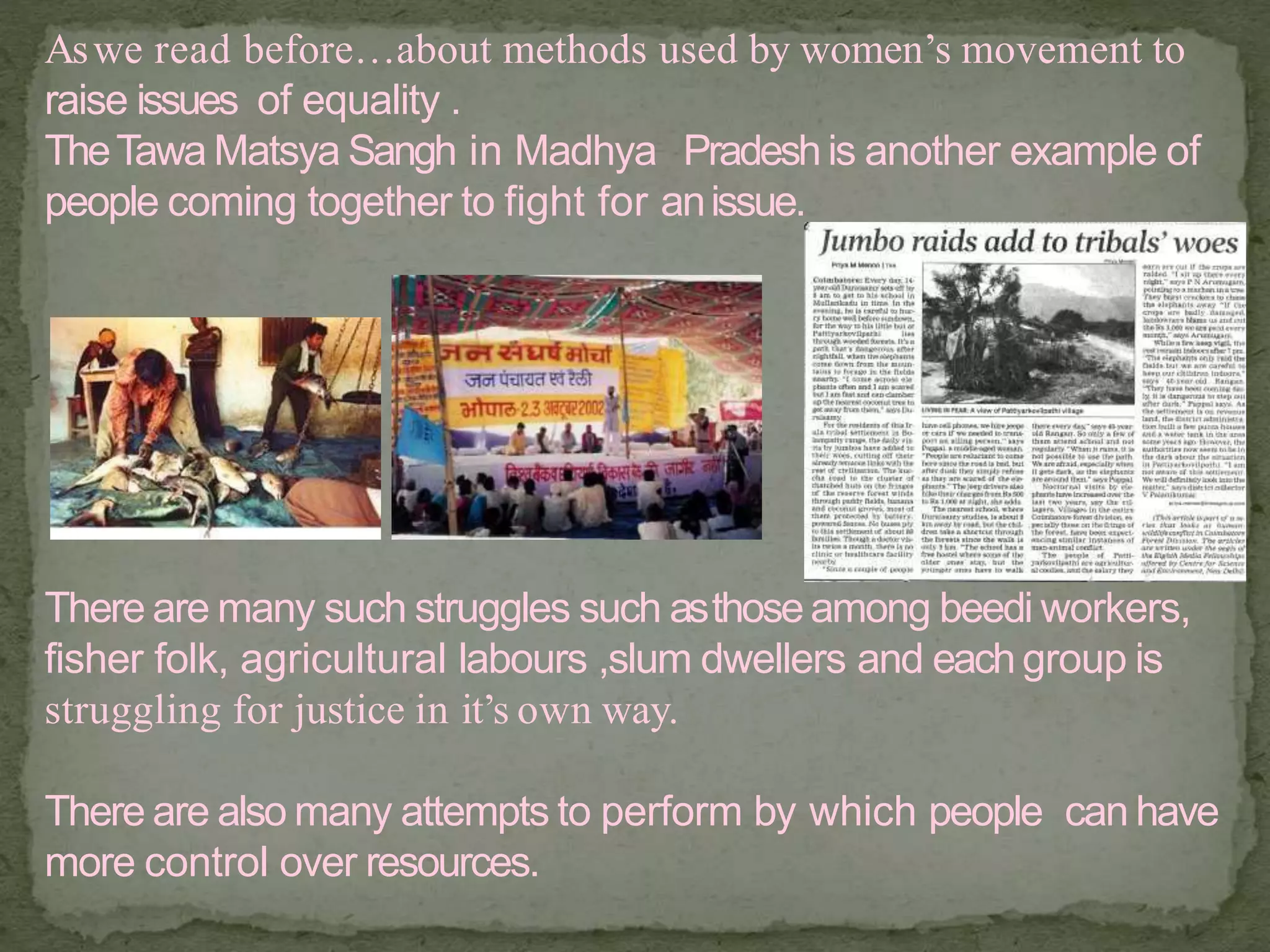 Class 7,civics,struggles for equality PPT