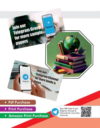 Scan QR Code to join
Telegram Groups &
Channels for more free
resources.
Pdf Purchase
Print Purchase
Amazon Print Purchase
Join our
Telegram Group
for more sample
papers
Join our
Join our
Telegram Channel
Telegram Channel
for more books &
for more books &
Notes
Notes
Join our
Telegram Channel
for more books &
Notes
 