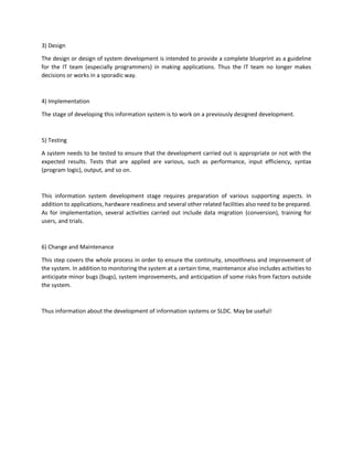 Class - Approaches to the development of information systems | PDF