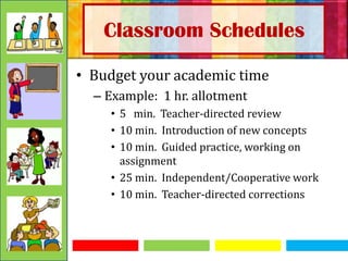 Use Class Time Appropriately Class management- | PPTX