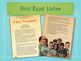 First Read: Listen
 